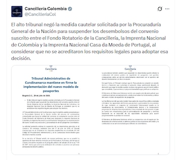 Pronunciamiento de la Cancillería tras el fallo del Tribunal de Cundinamarca - crédito Cancillería