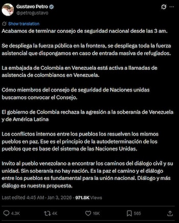 La postura oficial, expresada en