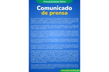 El alcalde de Briceño negó