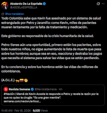 Abelardo de la Espriella señala