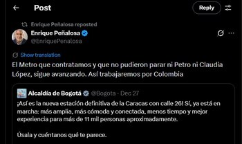 Enrique Peñalosa se fue en