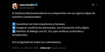 El mensaje de Sarabia sobre