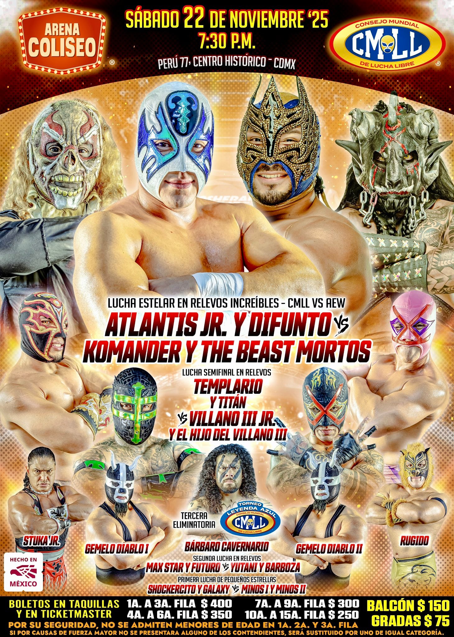La Arena Coliseo tendrá un gran evento de estrellas del CMLL y AEW.
