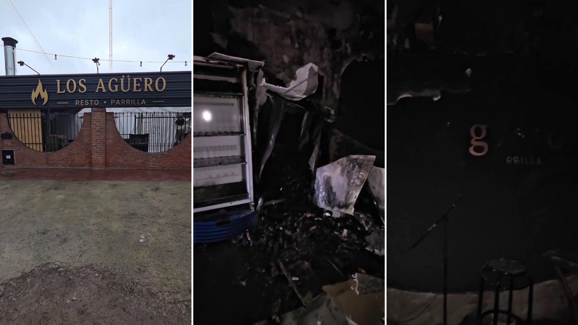 Algunas imágenes del foco de incendio en el local