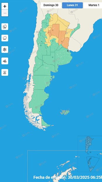 Para mañana se esperan fuertes