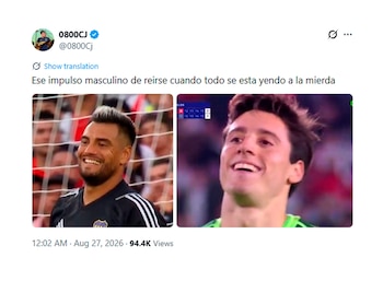 Captura de pantalla de una publicación digital con texto en español y dos fotografías de futbolistas sonriendo