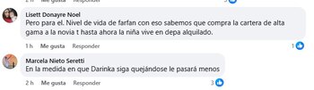 La publicación de Jefferson Farfán que provocó la reacción de los usuarios para defender a Darinka Ramírez. Captura: Facebook.