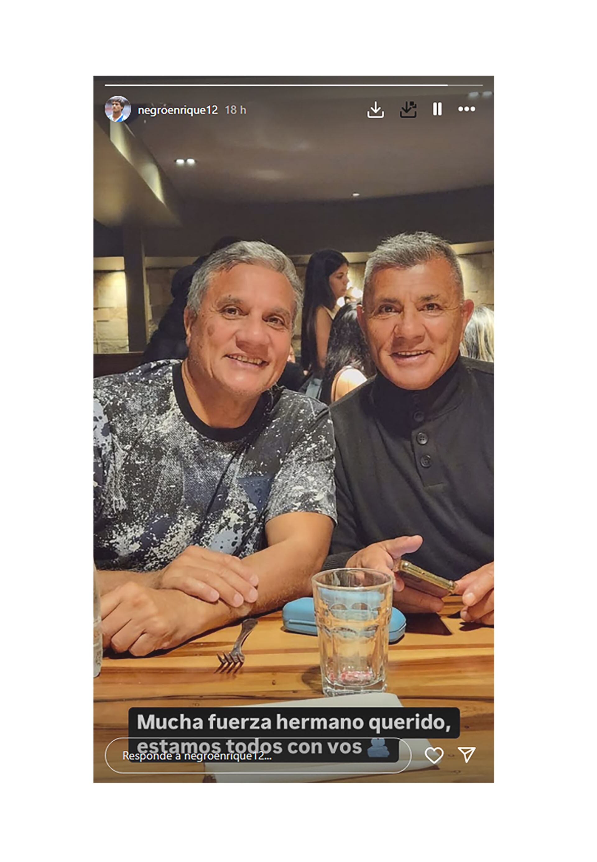 El mensaje del Negro Enrique para su hermano el Loco, que sufrió un infarto