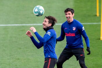 Los jugadores del Atlético de