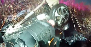 Rescate, hielo, accidente vial, choque, automóviles, Estados Unidos, Colorado, video, momento