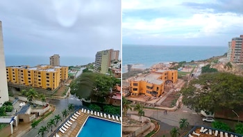 El antes y el después de una zona de edificios en La Guaira tras el terremoto en Venezuela