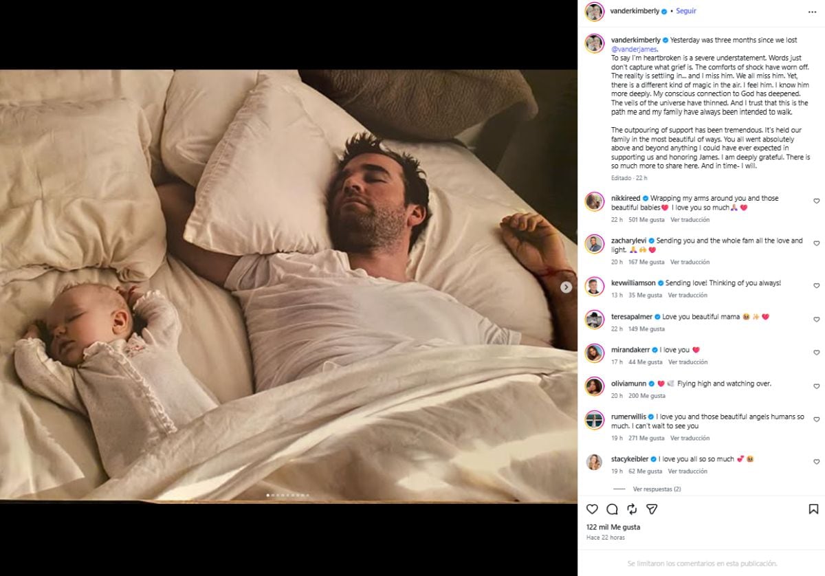 La vida del actor expresa cómo el duelo y la ausencia de su esposo han profundizado su conexión espiritual y con Dios (Instagram/@vanderkimberly)