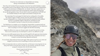 Desgarradora carta de la familia de la atleta que desapareció hace dos semanas en una montaña: “Todo indica que cayó mientras descendía”
