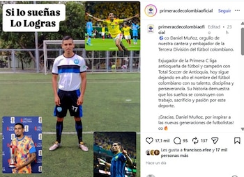 La publicación se compartió en redes sociales el miércoles 24 de junio de 2026 - crédito @primeracdecolombiaoficial/IG