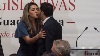 La pareja llegó al altar