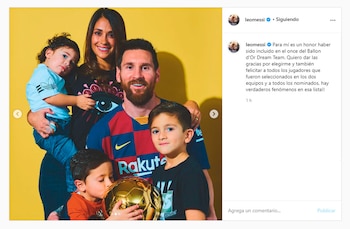 El agradecimiento de Messi por