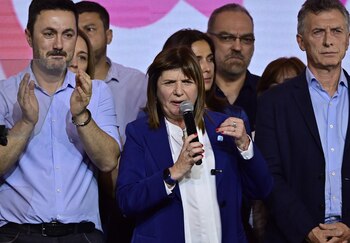 La candidata Patricia Bullrich, de Juntos por el Cambio, participa en un acto tras los resultados de la primera vuelta de las elecciones argentinas, este 22 de octubre de 2023. EFE/ Matias Martin Campaya