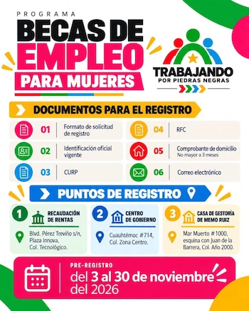 El trámite de registro no tiene costo para las interesadas.
(Facebook/Sonia Villareal)