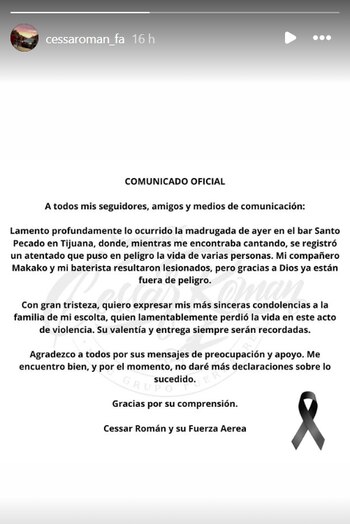 La respuesta de Cessar Román