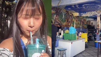 Japonesa toma pulque en cdmx