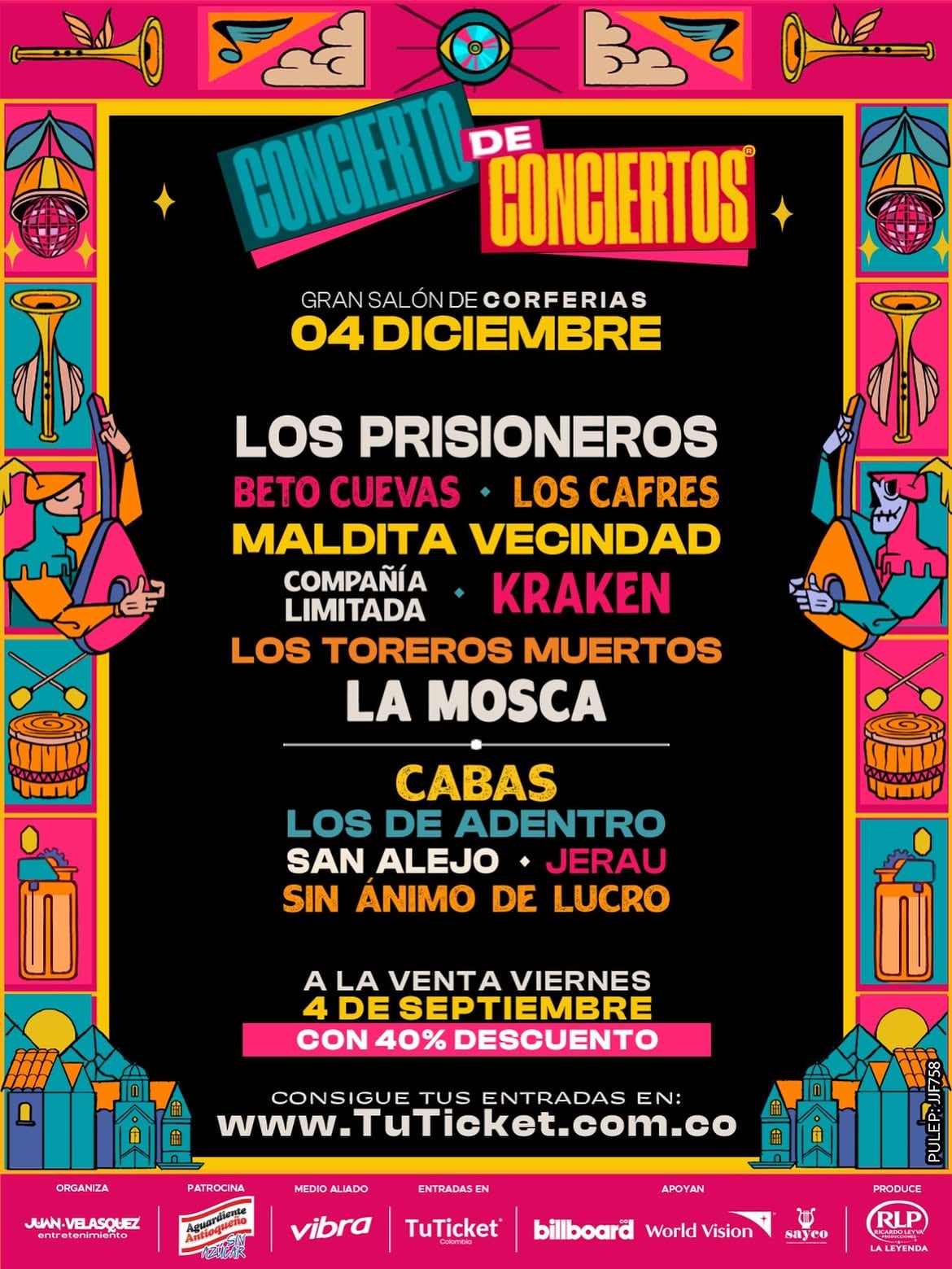 Concierto de Conciertos tendrá nuevos nombres el próximo 4 de diciembre, en evento a realizarse en Corferias - crédito @conciertodeconciertos/Instagram