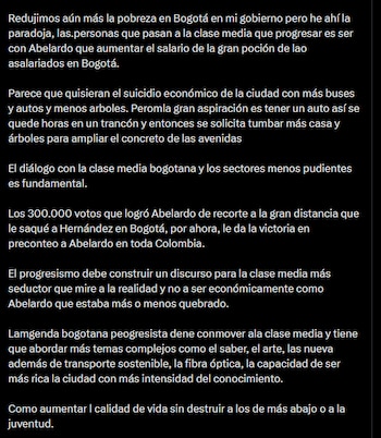 Gustavo Petro - crédito @petrogustavo/X
