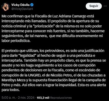 Denuncia actividades de interceptaciones en