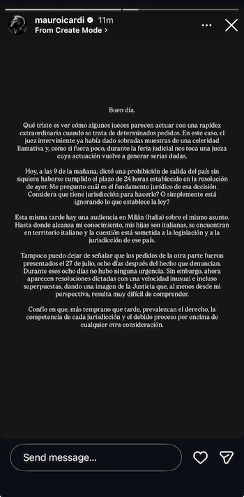 La palabra de Mauro Icardi tras la resolución judicial