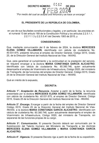 Decreto 0142 de 2024, por
