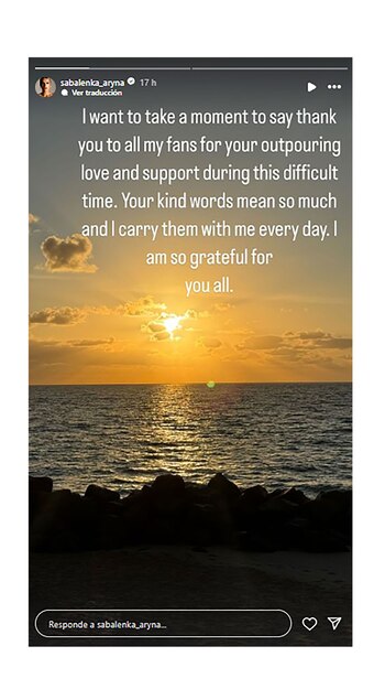 El mensaje de Aryna Sabalenka: