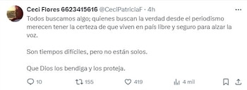 La activista se solidarizó con los periodistas. | Captura de pantalla