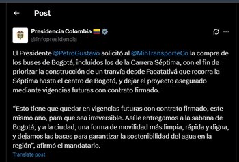 Gustavo Petro propuso comprar buses