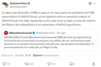 Gustavo Petro cuestionó intención de Abelardo de la Espriella de sacar préstamos ante el FMI