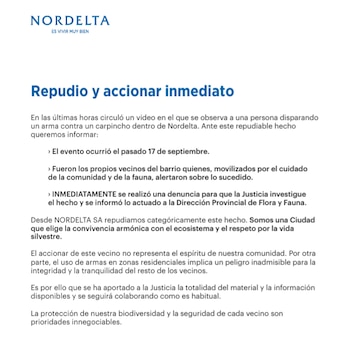 Comunicado Nordelta