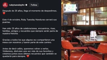 Ruby Tuesday anunció su salida de Honduras después de 25 años de operaciones en el país. (FOTO: Facebook)