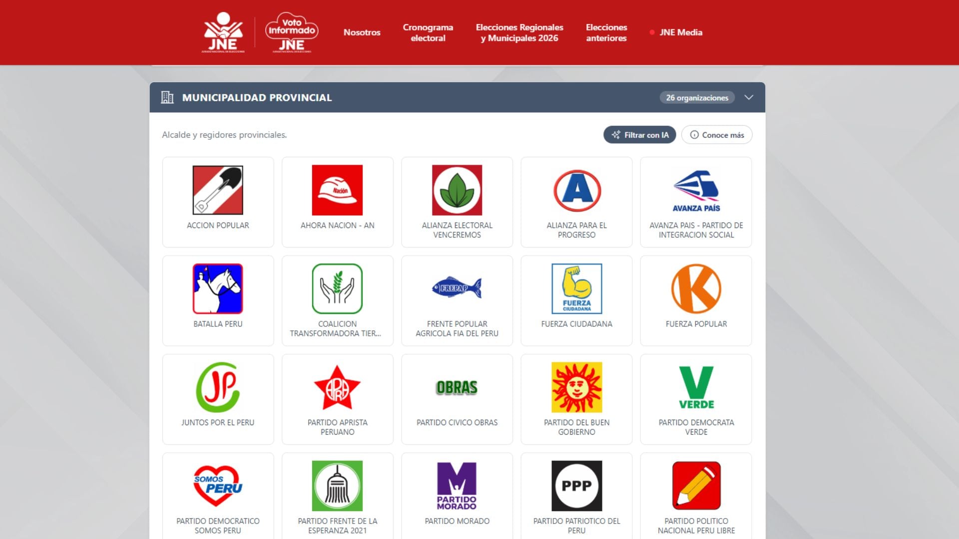Voto Informado del JNE: Conoce a los candidatos y sus planes de gobierno