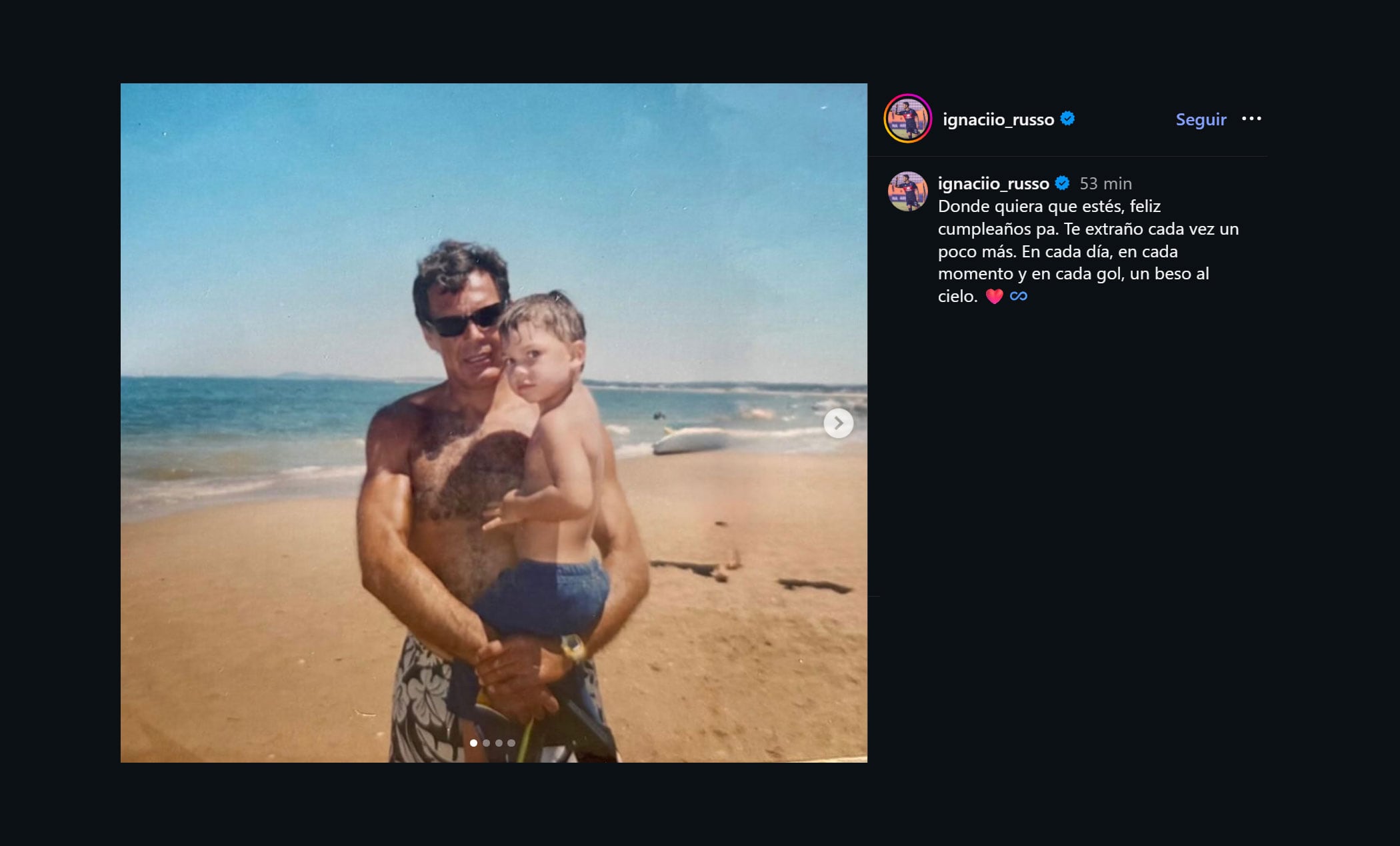 El mensaje de Nacho Russo para su padre Miguel Russo