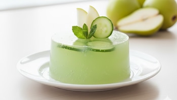 Gelatina de pera y pepino:
