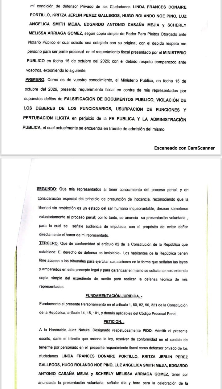 CSJ confirma requerimiento para Redondo y exmiembros de comisión permanente