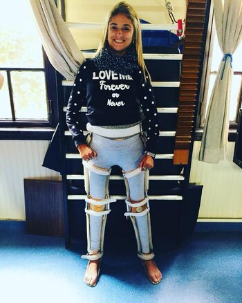 Durante la rehabilitación, Gisela se