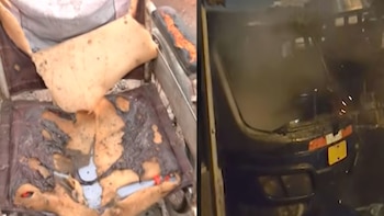 El ataque destruyó su principal herramienta de trabajo, la silla de ruedas de su padre de 80 años y el carrito sanguchero de su esposa - Créditos: Captura de pantalla de Panamericana TV.