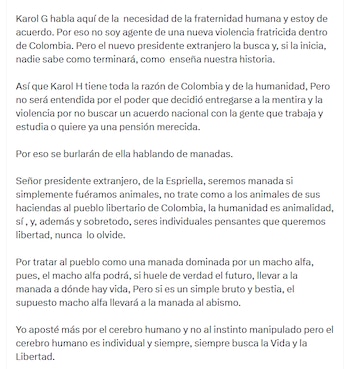 El presidente también aprovechó para criticar al mandatario electo Abelardo de la Espriella - crédito @petrogustavo/X