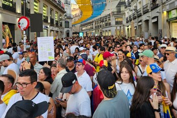 Manifestantes en la calle del