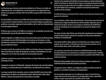 Petro atribuye los atentados en