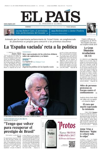 20-11-2021 Portada de El País.
ESPAÑA
