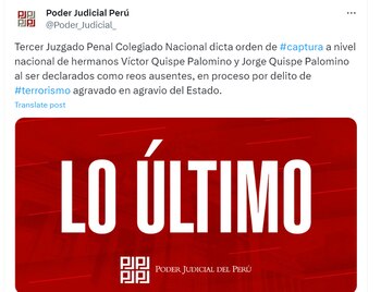 Comunicado del Poder Judicial
