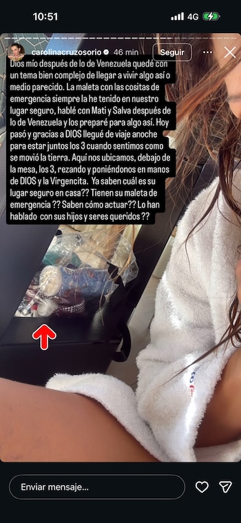 Carolina Cruz tras sismo en Colombia - crédito carolinacruzosorio/Instagram
