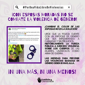 “¡Con esposas moradas no se