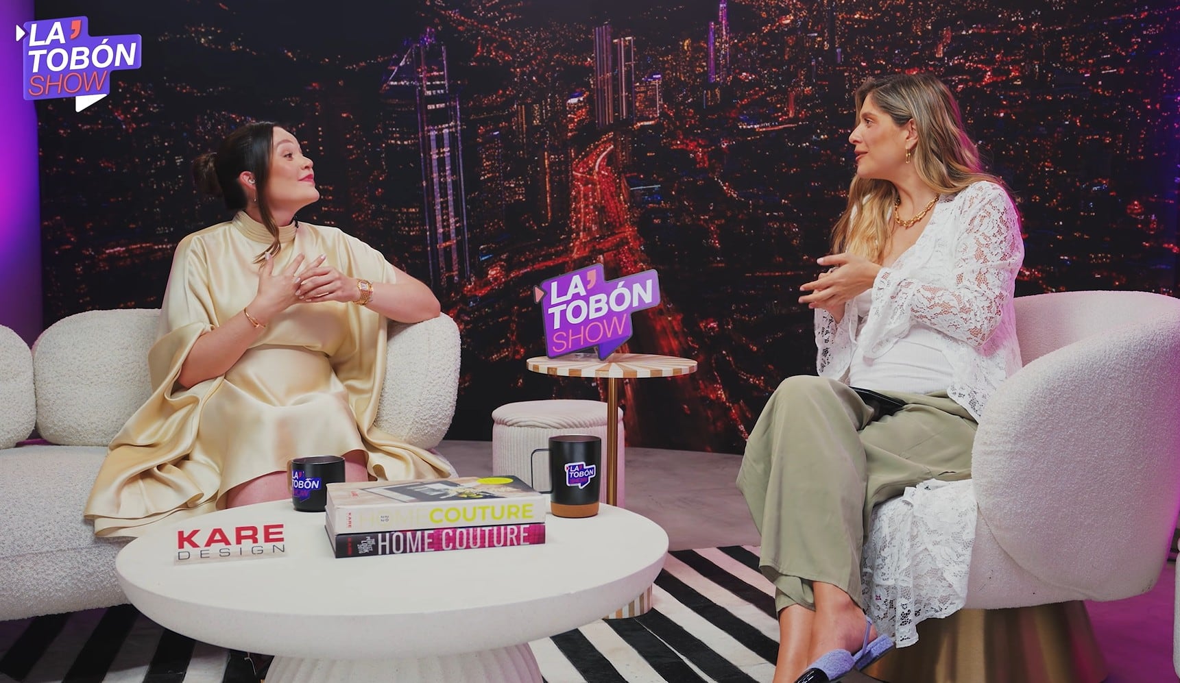Lina Tejeiro conversó con Laura Tobón en el programa digital La Tobón Show, donde entregó detalles de su embarazo - crédito @latobonshow/Instagram