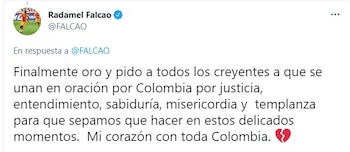 Futbolistas colombianos envían mensajes por el paro nacional en Colombia